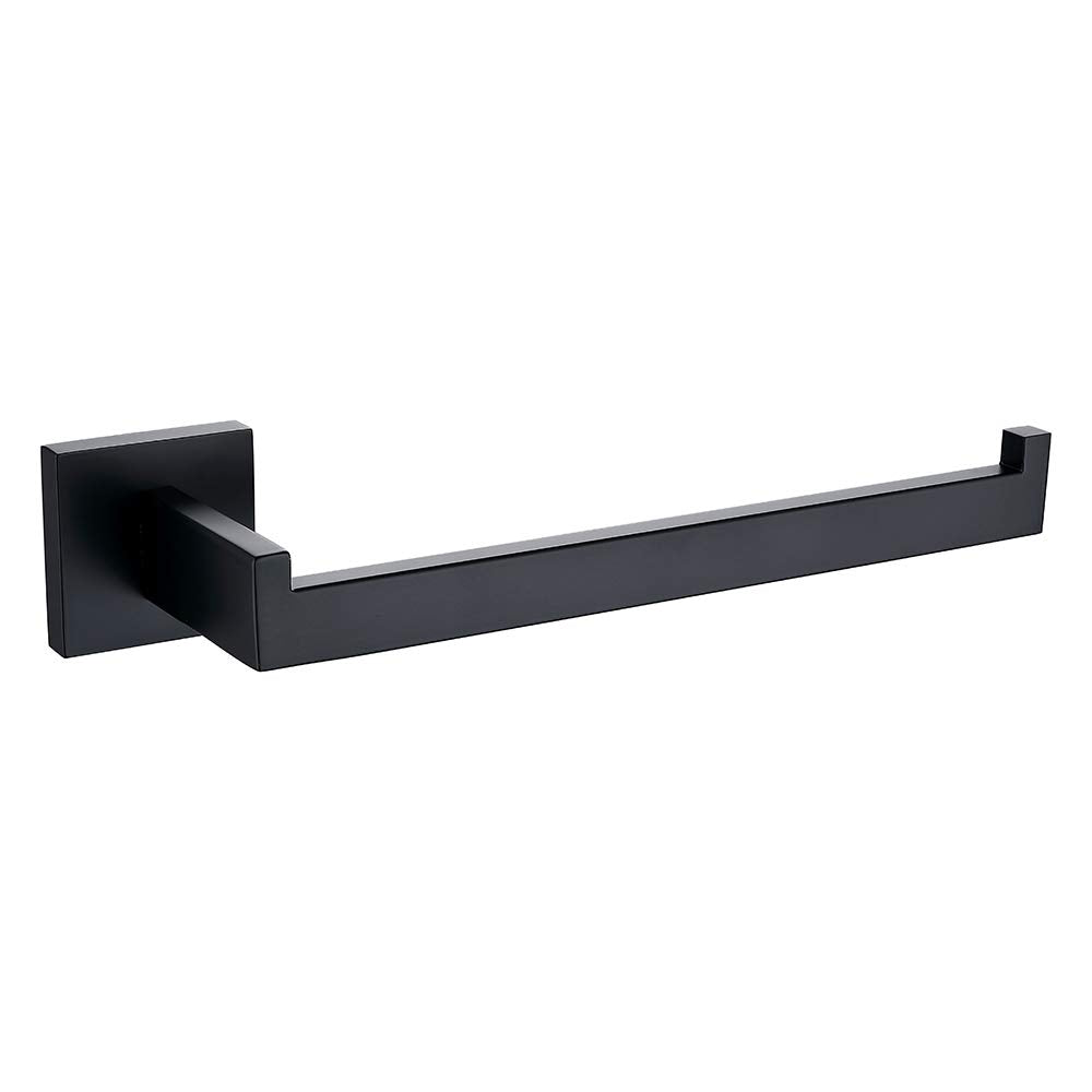 Towel Racks & Holders: Square Hand Towel Holder Ring Wall Mounted Modern Towel Bar Bathroom Kitchen Black