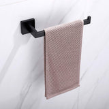 Towel Racks & Holders: Square Hand Towel Holder Ring Wall Mounted Modern Towel Bar Bathroom Kitchen Black