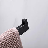 Towel Racks & Holders: Square Hand Towel Holder Ring Wall Mounted Modern Towel Bar Bathroom Kitchen Black