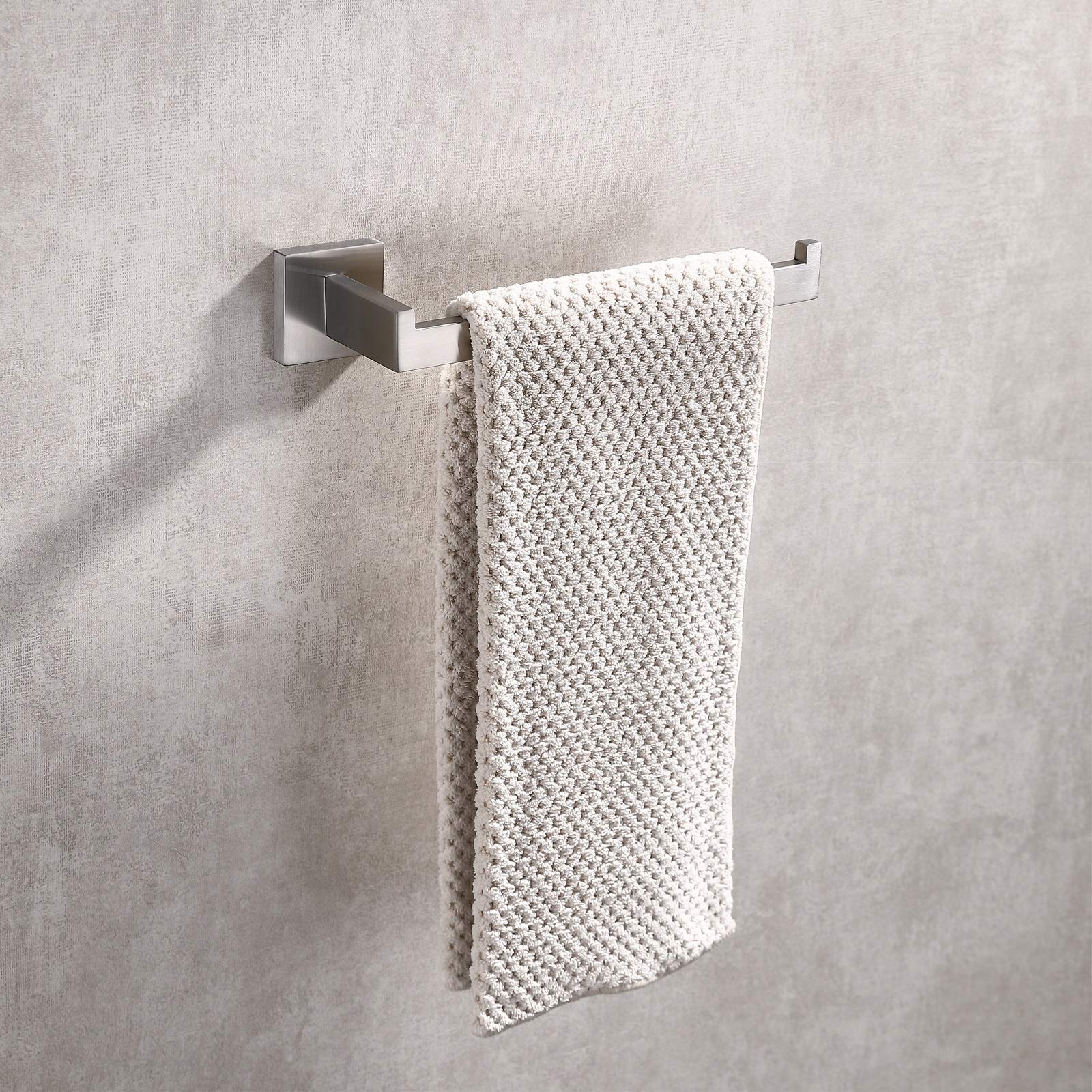 Towel Racks & Holders: Square Hand Towel Holder Ring Wall Mounted Modern Towel Bar Bathroom Kitchen