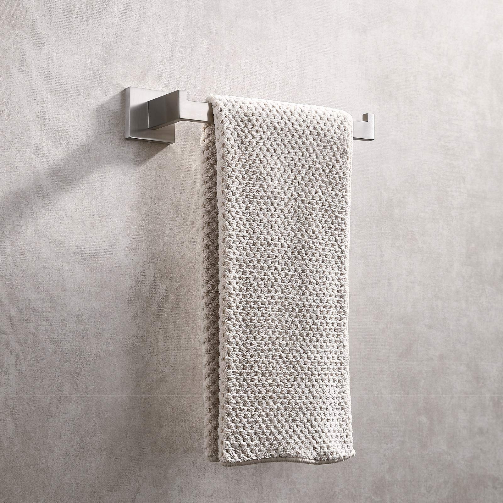 Towel Racks & Holders: Square Hand Towel Holder Ring Wall Mounted Modern Towel Bar Bathroom Kitchen