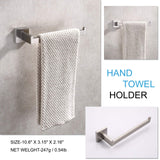 Towel Racks & Holders: Square Hand Towel Holder Ring Wall Mounted Modern Towel Bar Bathroom Kitchen