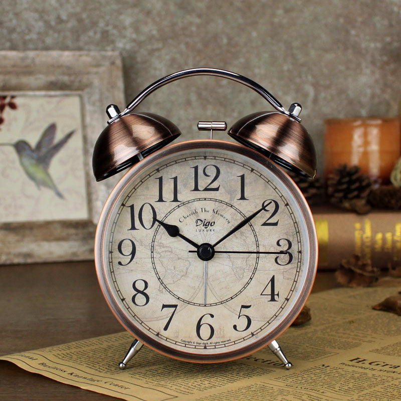 Night Lights & Ambient Lighting: Dual Alarm Clock Twin Bell Alarm Clock, Bedroom Table Desk Alarm Clock Backlight