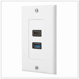 TV Units: HDMI USB 3.0 Audio Stereo Pass Through Component Composite Wall Plate Panel