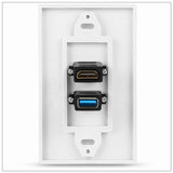 TV Units: HDMI USB 3.0 Audio Stereo Pass Through Component Composite Wall Plate Panel