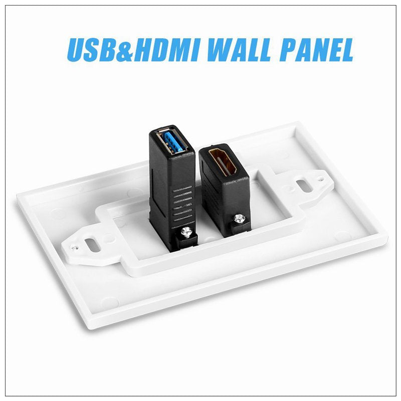 TV Units: HDMI USB 3.0 Audio Stereo Pass Through Component Composite Wall Plate Panel