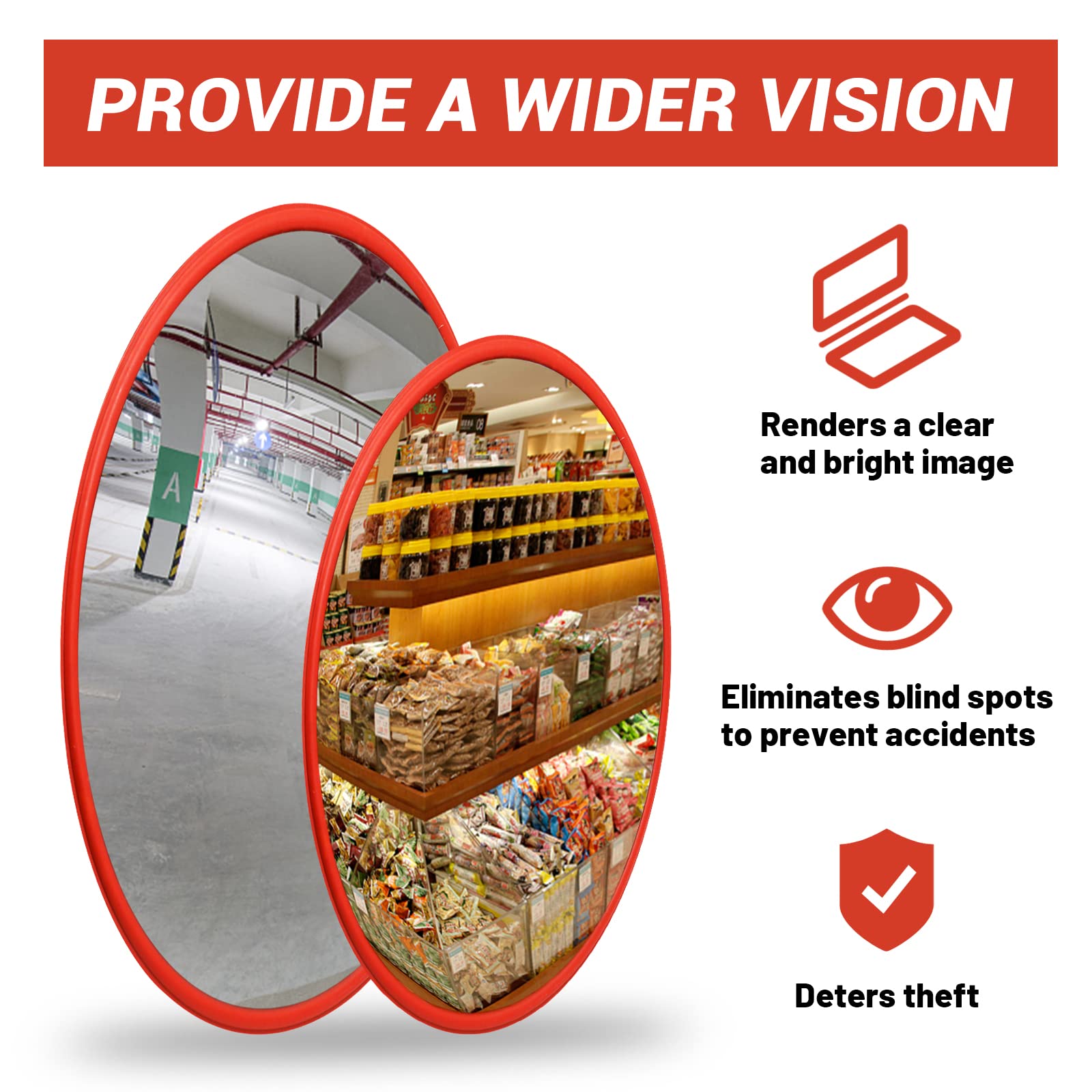 Traffic Control & Parking Tools: 30cm Traffic Blind Spots Curved Convex Mirror Wide Angle for Driveway Warehouse Garage Security