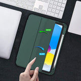Tablets & Cases: iPad 10th Case 10.9 Inch 2022 with Pencil Holder, Smart iPad Clear Case with Soft TPU Auto Wake Sleep Dark Green