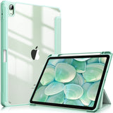 Tablets & Cases: iPad 10th Case 10.9 Inch 2022 with Pencil Holder, Smart iPad Clear Case with Soft TPU Auto Wake Sleep Green