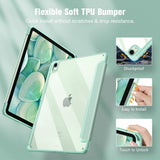 Tablets & Cases: iPad 10th Case 10.9 Inch 2022 with Pencil Holder, Smart iPad Clear Case with Soft TPU Auto Wake Sleep Green