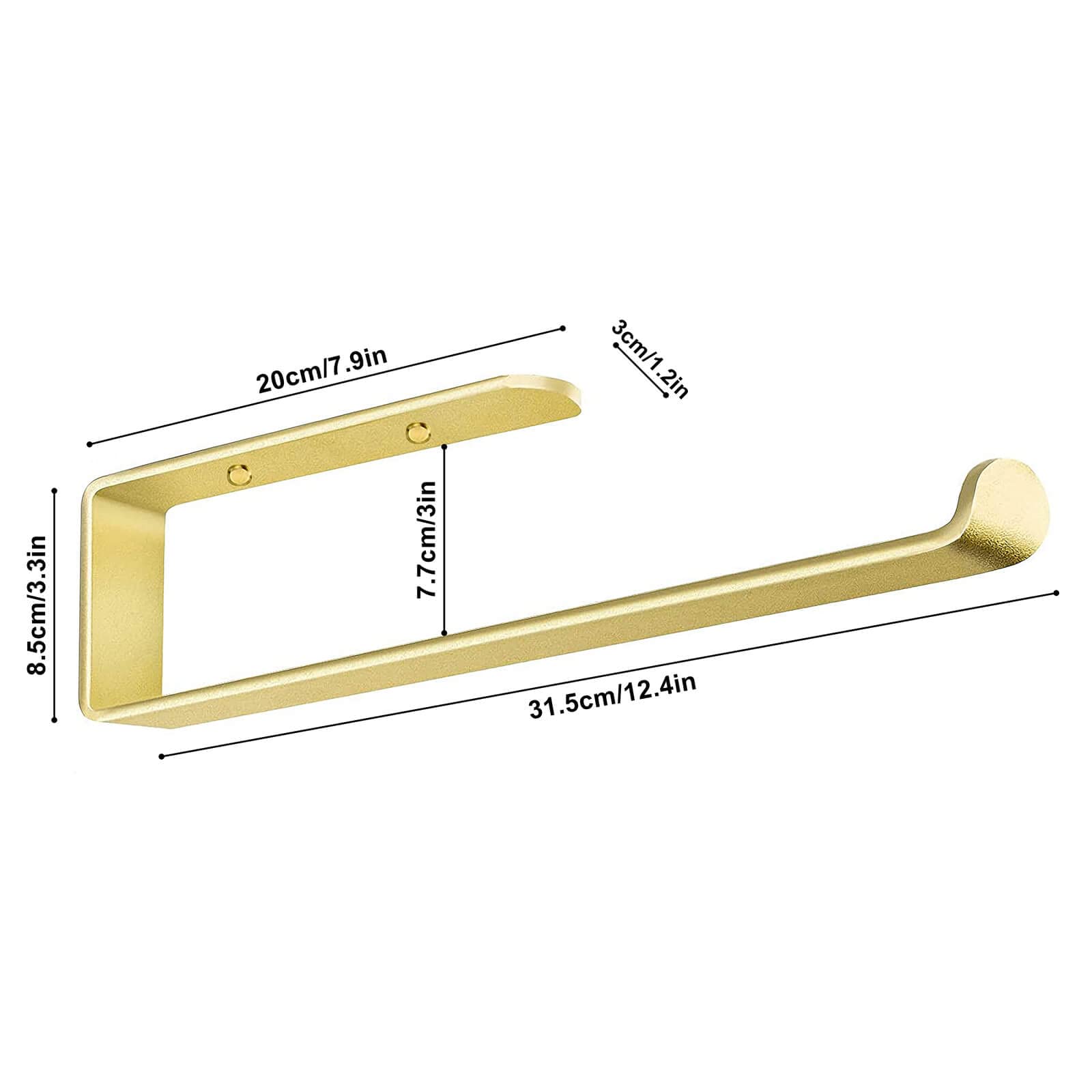 Towel Racks & Holders: Gold Kitchen Bathroom Paper Holder Towel Holder Self Adhesive or Screw Mount 31cm