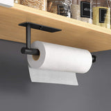 Towel Racks & Holders: Kitchen Paper Holder Under Cabinet Wall Mount Adhesive Paper Towel Holder Rectangle Black