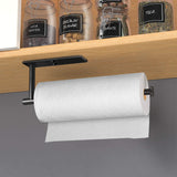 Towel Racks & Holders: Kitchen Paper Holder Under Cabinet Wall Mount Adhesive Paper Towel Holder Rectangle Black