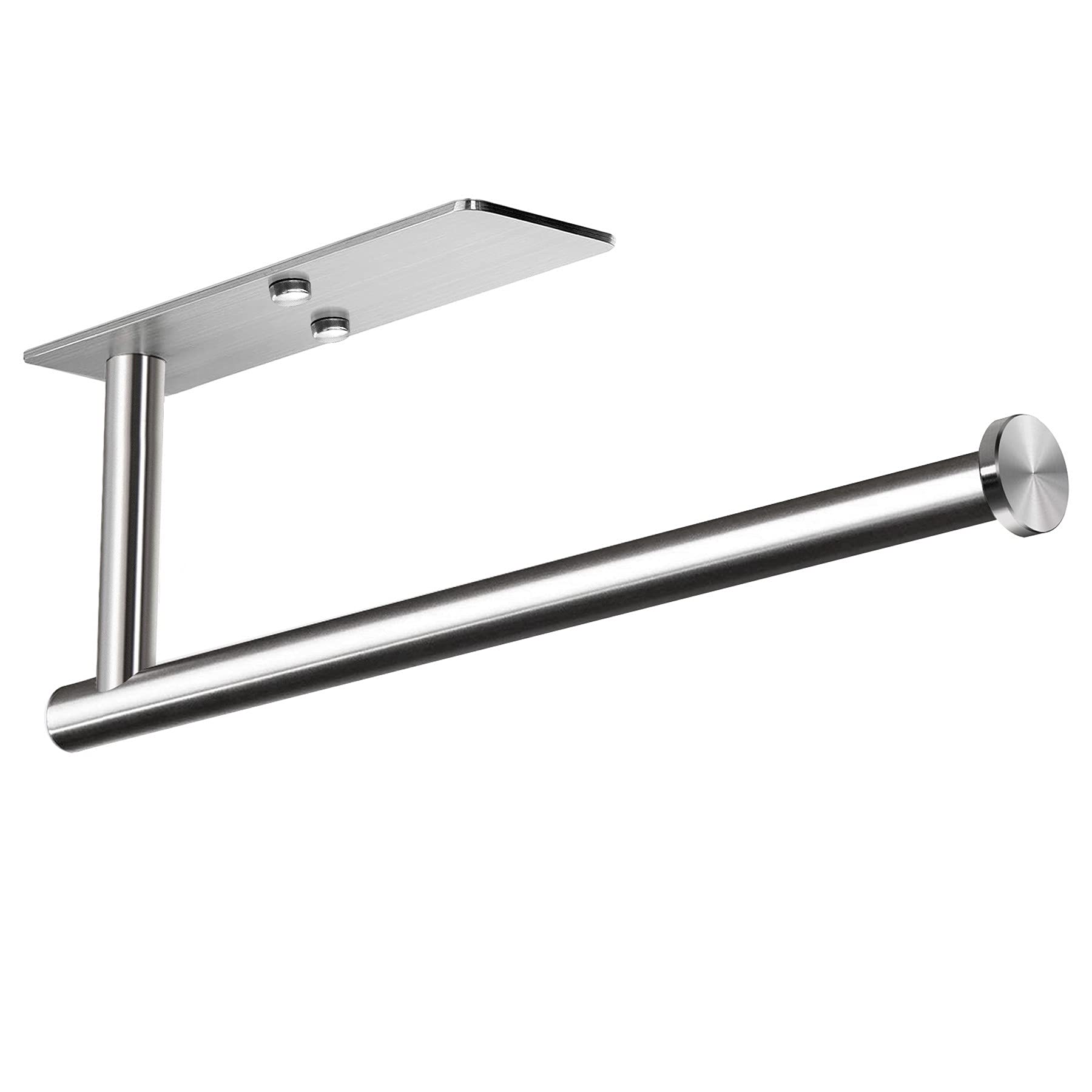 Towel Racks & Holders: Kitchen Paper Holder Under Cabinet Wall Mount Adhesive Paper Towel Holder Rectangle Silver