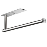 Towel Racks & Holders: Kitchen Paper Holder Under Cabinet Wall Mount Adhesive Paper Towel Holder Rectangle Silver