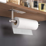 Towel Racks & Holders: Kitchen Paper Holder Under Cabinet Wall Mount Adhesive Paper Towel Holder Rectangle Silver