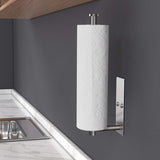 Towel Racks & Holders: Kitchen Paper Holder Under Cabinet Wall Mount Adhesive Paper Towel Holder Rectangle Silver