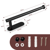 Towel Racks & Holders: Kitchen Paper Holder Under Cabinet Wall Mount Adhesive Paper Towel Holder  Black