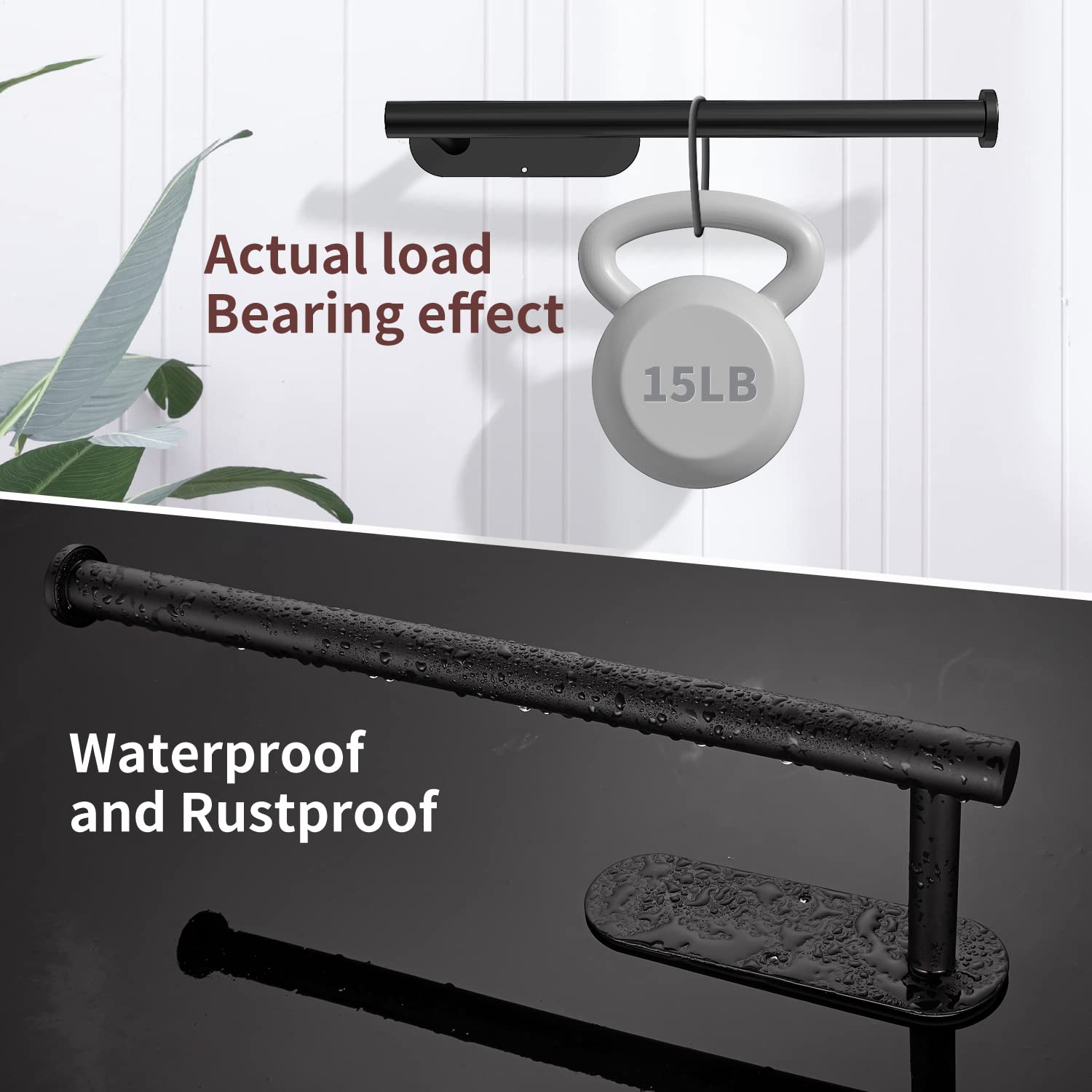 Towel Racks & Holders: Kitchen Paper Holder Under Cabinet Wall Mount Adhesive Paper Towel Holder  Black