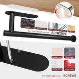 Towel Racks & Holders: Kitchen Paper Holder Under Cabinet Wall Mount Adhesive Paper Towel Holder  Black