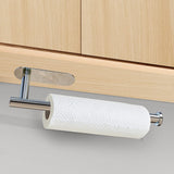 Towel Racks & Holders: Kitchen Paper Holder Under Cabinet Wall Mount Adhesive Paper Towel Holder  Silver