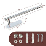 Towel Racks & Holders: Kitchen Paper Holder Under Cabinet Wall Mount Adhesive Paper Towel Holder  Silver