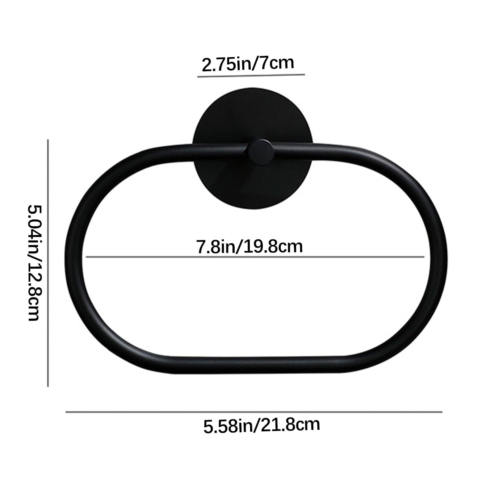 Towel Racks & Holders: Bathroom Towel Ring Bathroom Towel Rack Adhesive Hand Towels Holder Towel Hanger Black