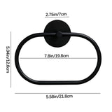 Towel Racks & Holders: Bathroom Towel Ring Bathroom Towel Rack Adhesive Hand Towels Holder Towel Hanger Black
