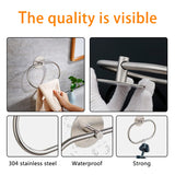 Towel Racks & Holders: Bathroom Towel Ring Bathroom Towel Rack Adhesive Hand Towels Holder Towel Hanger Silver