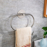 Towel Racks & Holders: Bathroom Towel Ring Bathroom Towel Rack Adhesive Hand Towels Holder Towel Hanger Silver