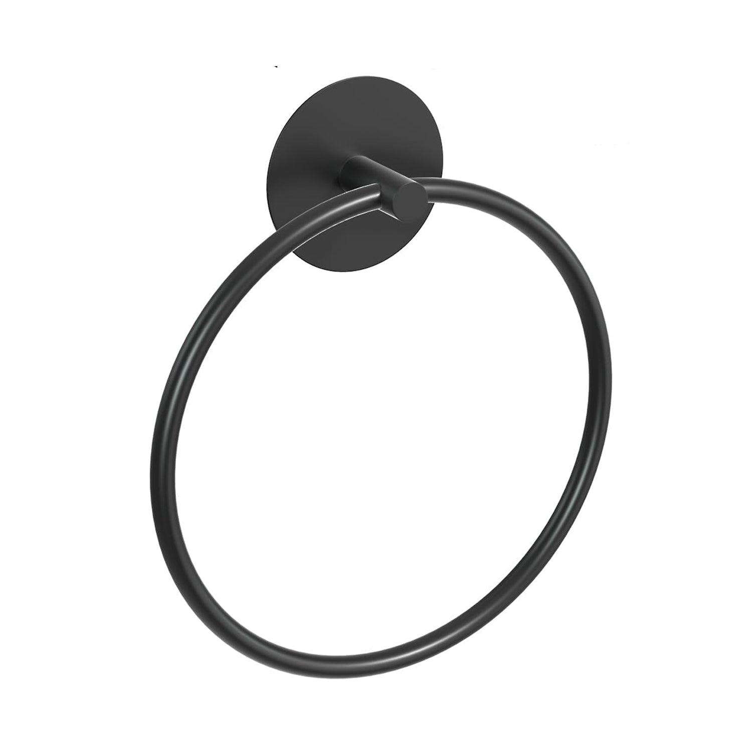 Towel Racks & Holders: Bathroom Towel Ring Bathroom Towel Rack Adhesive Hand Towels Holder Towel Hanger Round Black