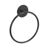 Towel Racks & Holders: Bathroom Towel Ring Bathroom Towel Rack Adhesive Hand Towels Holder Towel Hanger Round Black