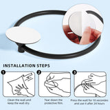 Towel Racks & Holders: Bathroom Towel Ring Bathroom Towel Rack Adhesive Hand Towels Holder Towel Hanger Round Black