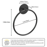 Towel Racks & Holders: Bathroom Towel Ring Bathroom Towel Rack Adhesive Hand Towels Holder Towel Hanger Round Black