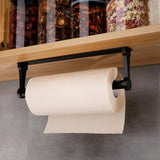 Towel Racks & Holders: Kitchen Paper Holder Under Cabinet Screw Wall Mount Adhesive Paper Towel Holder Rectangle Black