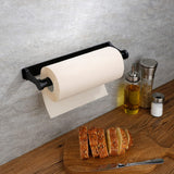 Towel Racks & Holders: Kitchen Paper Holder Under Cabinet Screw Wall Mount Adhesive Paper Towel Holder Rectangle Black