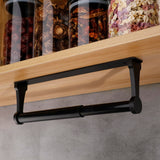 Towel Racks & Holders: Kitchen Paper Holder Under Cabinet Screw Wall Mount Adhesive Paper Towel Holder Rectangle Black