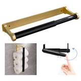 Towel Racks & Holders: Kitchen Paper Holder Under Cabinet Screw Wall Mount Adhesive Paper Towel Holder Rectangle Gold