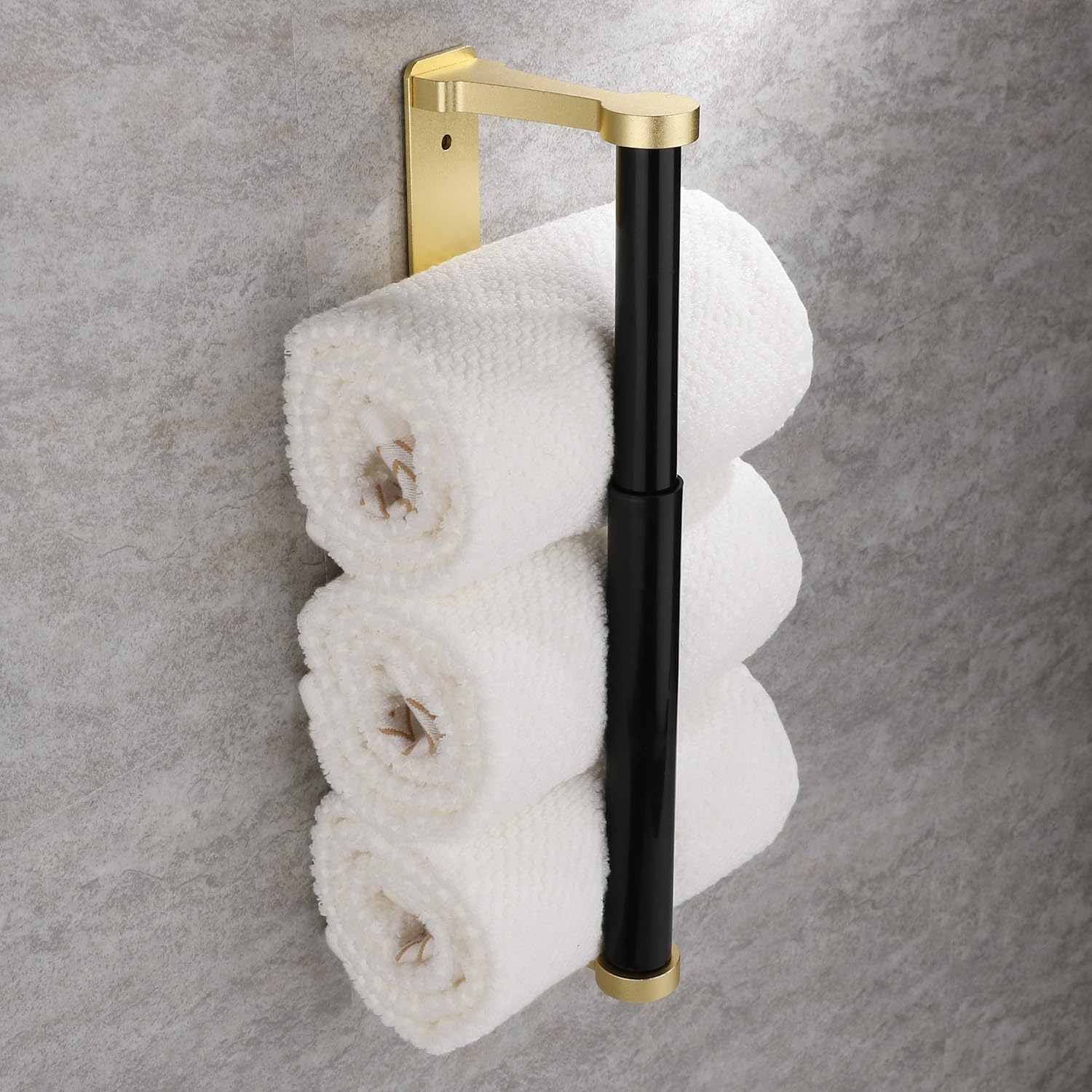 Towel Racks & Holders: Kitchen Paper Holder Under Cabinet Screw Wall Mount Adhesive Paper Towel Holder Rectangle Gold