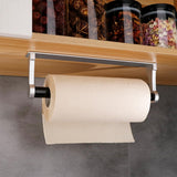Towel Racks & Holders: Kitchen Paper Holder Under Cabinet Screw Wall Mount Adhesive Paper Towel Holder Rectangle Silver