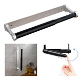 Towel Racks & Holders: Kitchen Paper Holder Under Cabinet Screw Wall Mount Adhesive Paper Towel Holder Rectangle Silver