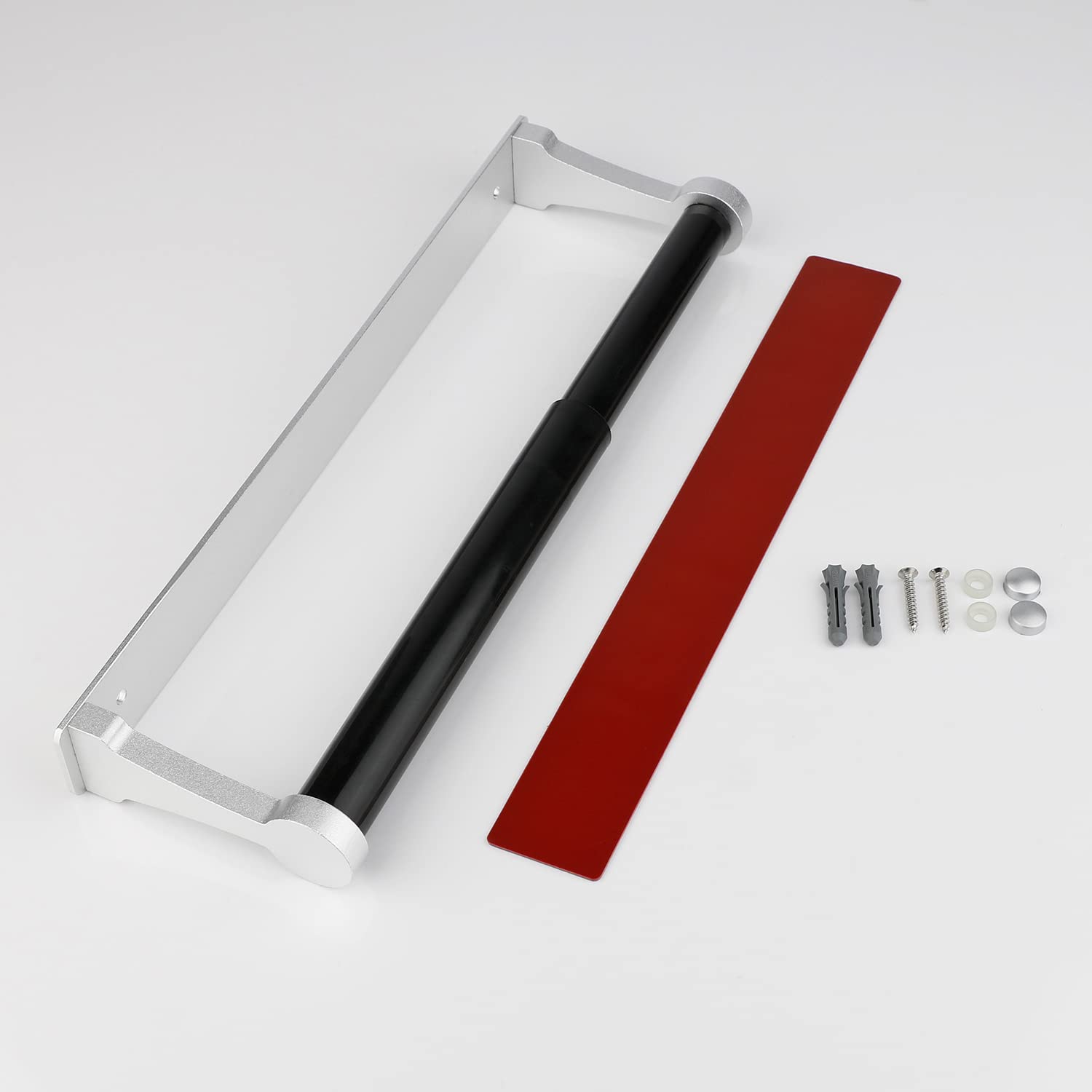 Towel Racks & Holders: Kitchen Paper Holder Under Cabinet Screw Wall Mount Adhesive Paper Towel Holder Rectangle Silver