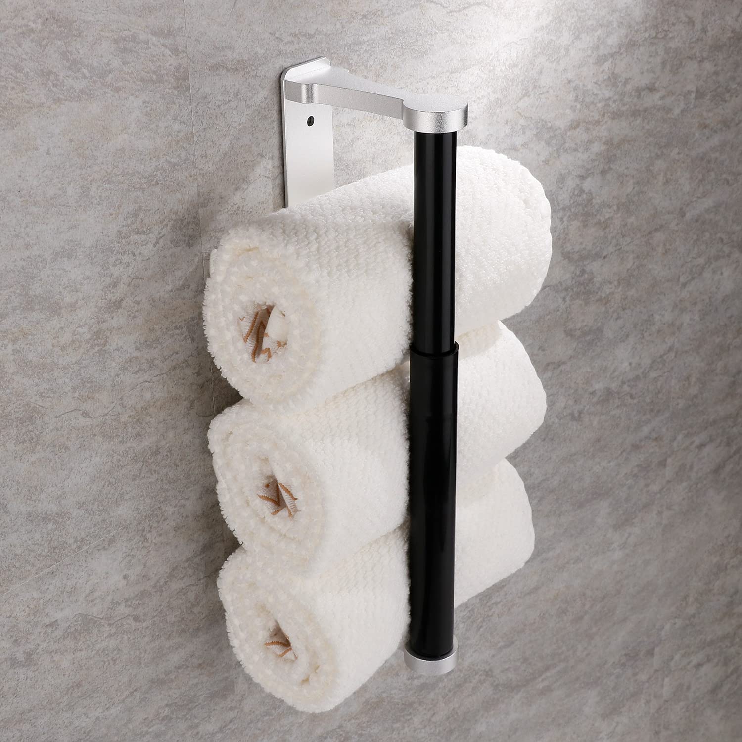 Towel Racks & Holders: Kitchen Paper Holder Under Cabinet Screw Wall Mount Adhesive Paper Towel Holder Rectangle Silver