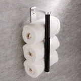 Towel Racks & Holders: Kitchen Paper Holder Under Cabinet Screw Wall Mount Adhesive Paper Towel Holder Rectangle Silver