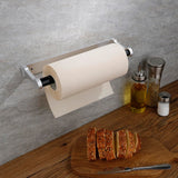 Towel Racks & Holders: Kitchen Paper Holder Under Cabinet Screw Wall Mount Adhesive Paper Towel Holder Rectangle Silver
