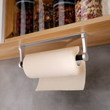 Towel Racks & Holders: Kitchen Paper Holder Under Cabinet Screw Wall Mount Adhesive Paper Towel Holder Rectangle Silver