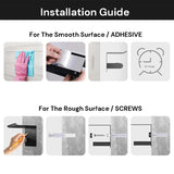 Towel Racks & Holders: Kitchen Paper Holder Under Cabinet Screw Wall Mount Adhesive Paper Towel Holder Rectangle Silver