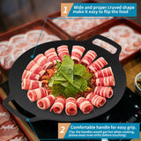 BBQ Tools: Korean Grill Pan Nonstick 6 Layer 40cm Round BBQ Griddle Indoor or Outdoor Cooking