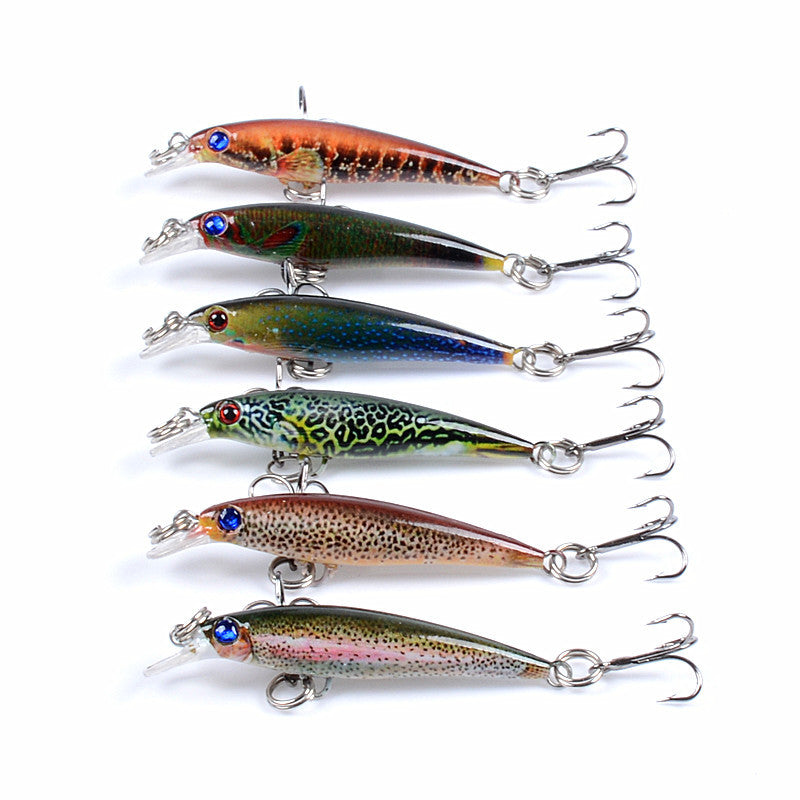 Fishing Tackle: 6x Popper Poppers 5cm Minnow Fishing Lure Lures Surface Tackle Fresh Saltwater