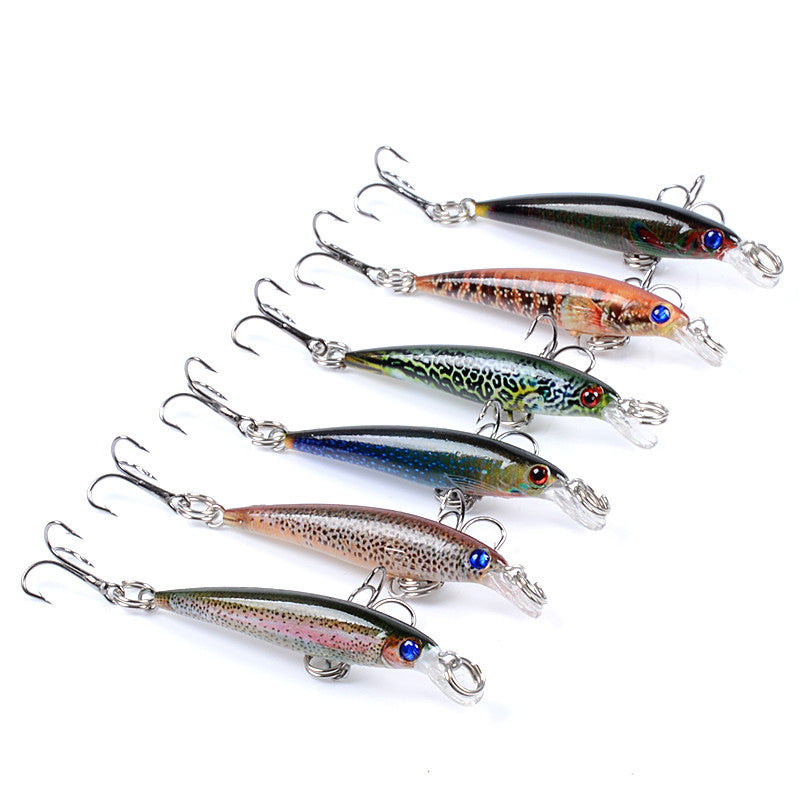 Fishing Tackle: 6x Popper Poppers 5cm Minnow Fishing Lure Lures Surface Tackle Fresh Saltwater